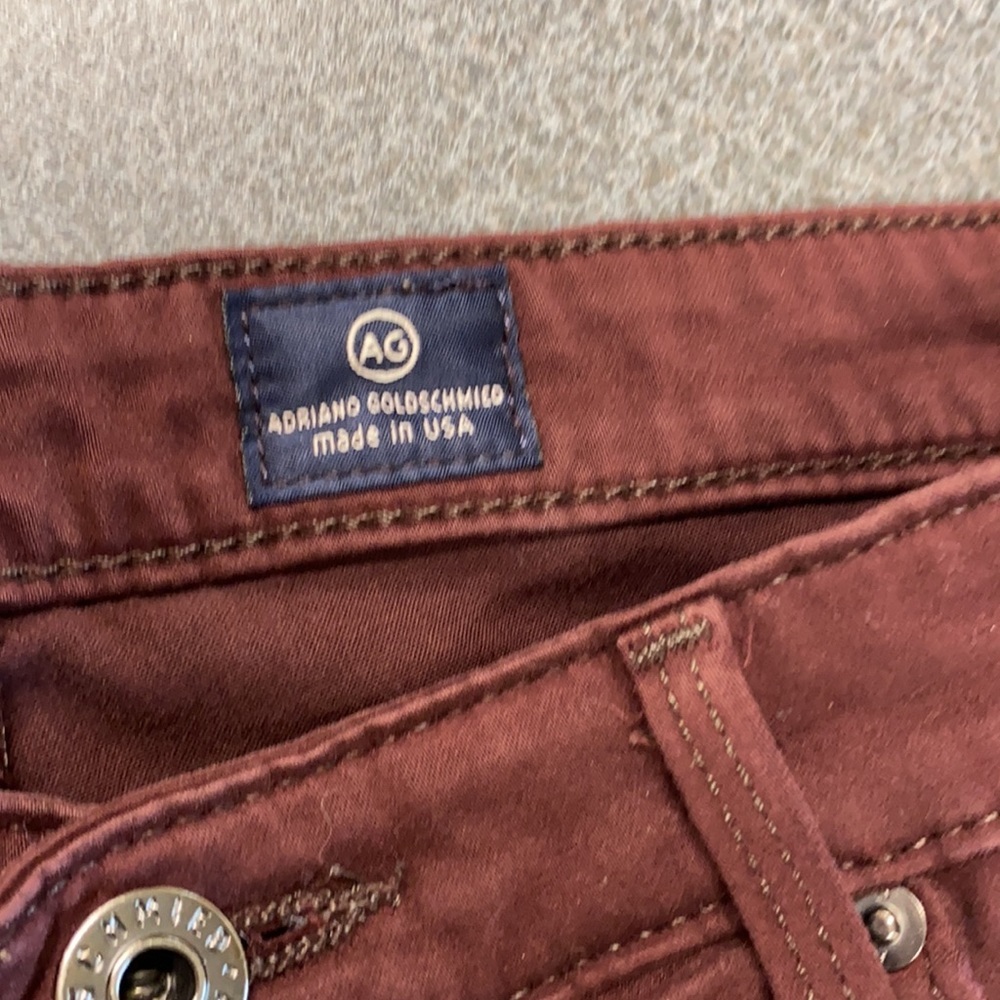 AG-Stevie Anle slim straight 26R burgundy pants - Picture 4 of 8